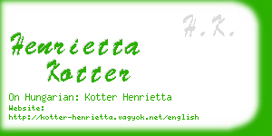 henrietta kotter business card